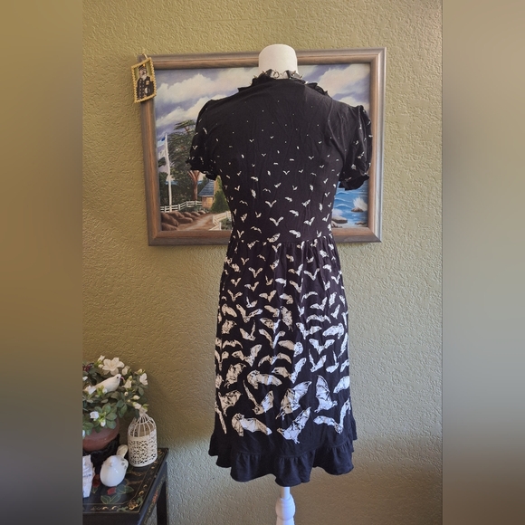 Killstar Bat Print Babydoll Dress - Picture 4 of 6